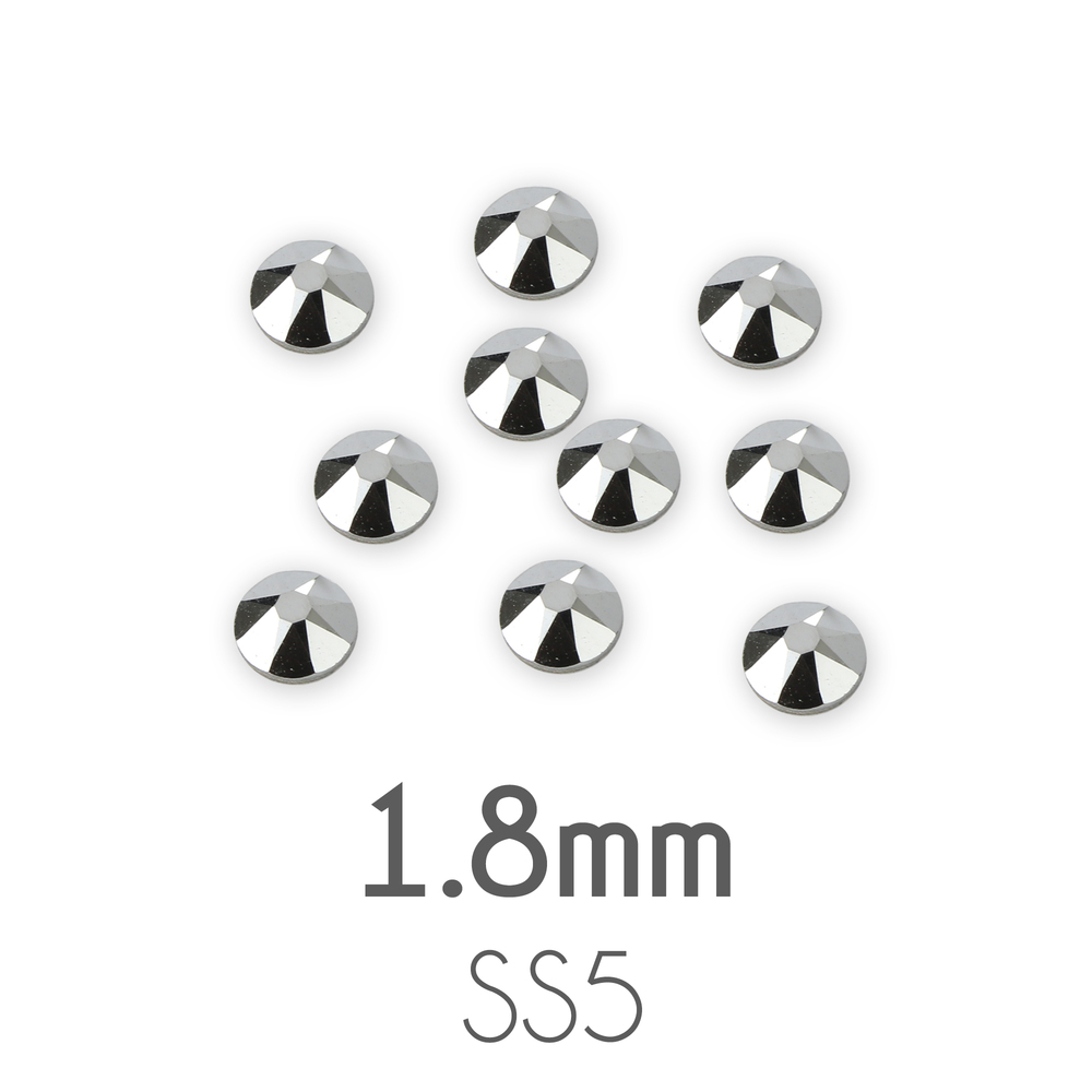 Beads & Swarovski Crystals 1.8mm Swarovski Flat Back Crystals, Silver / Chrome, Pack of 20